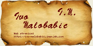 Ivo Malobabić vizit kartica